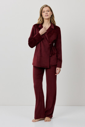 Костюм домашний велюровый Aruelle Claret Set бургундское вино