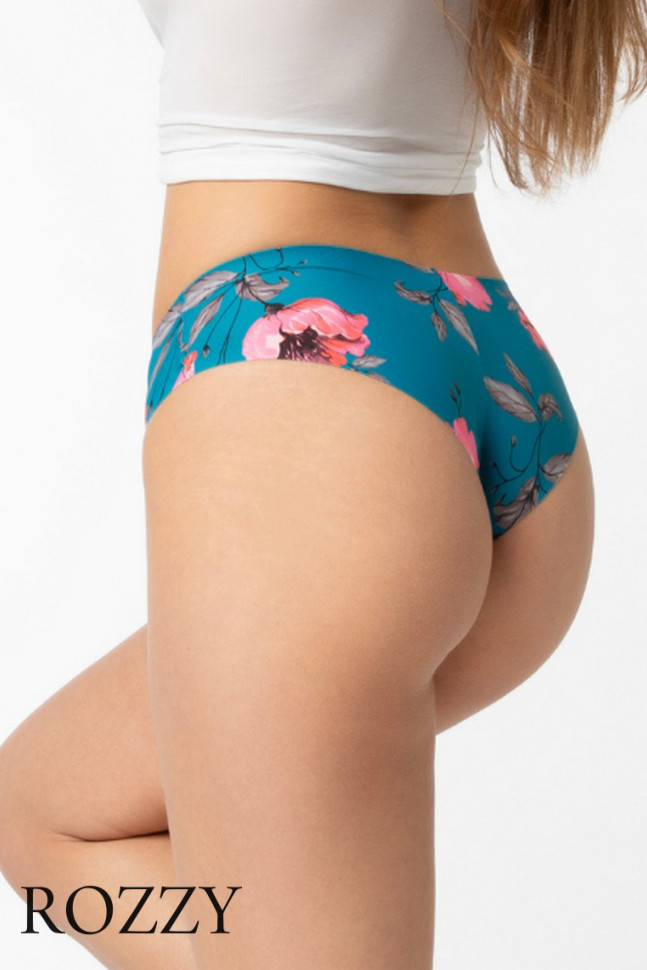 Трусы бразильяна Julimex Wild Rose Brasil бирюзовый/розовый