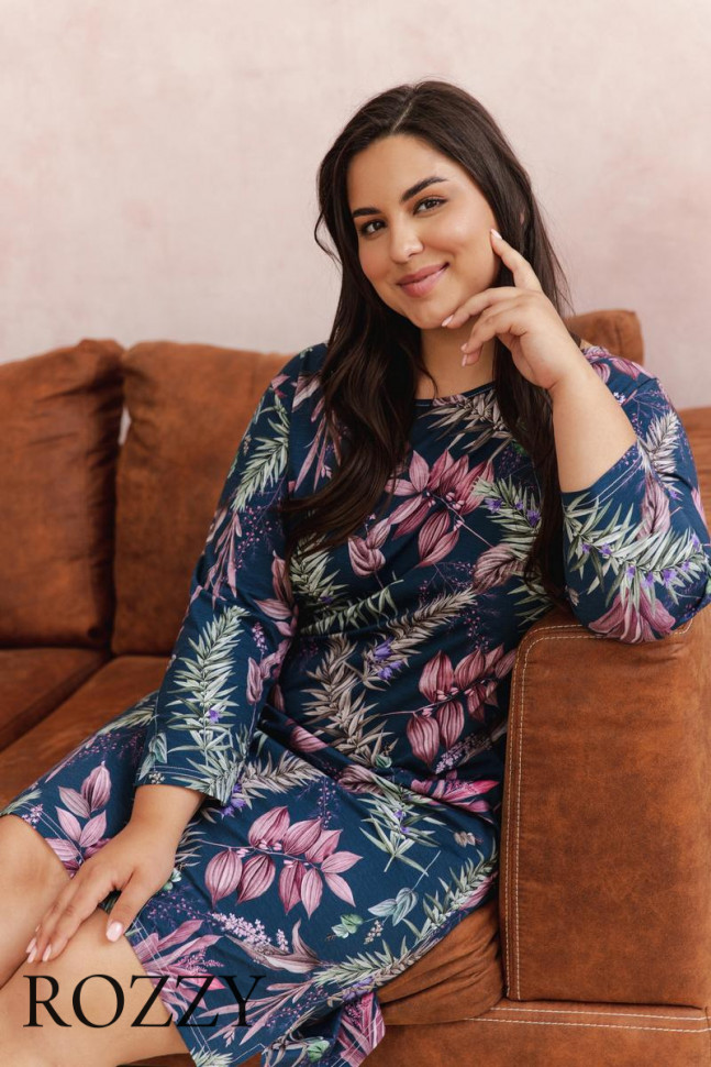 Сорочка хлопковая Taro Vivian Maxi 2980/3014 синий