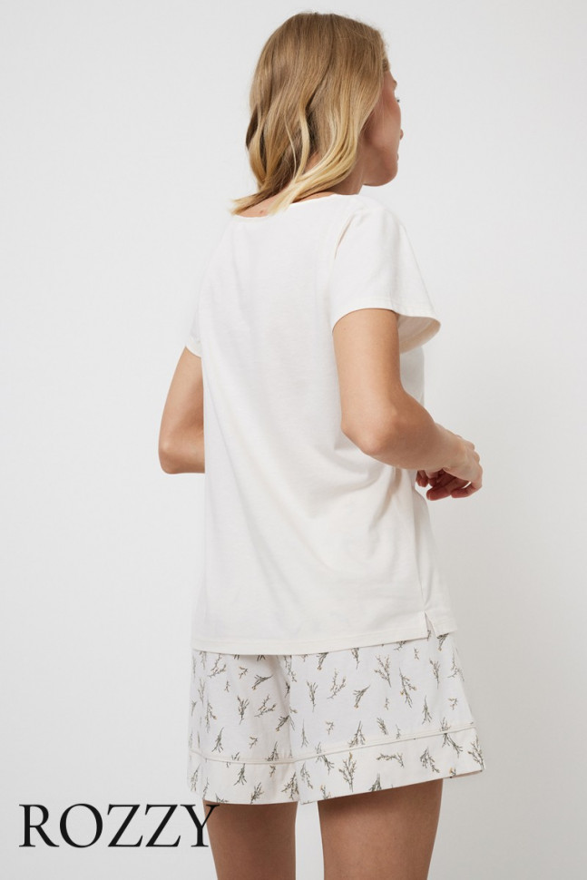 Пижама с шортами Aruelle Dulce кремовый