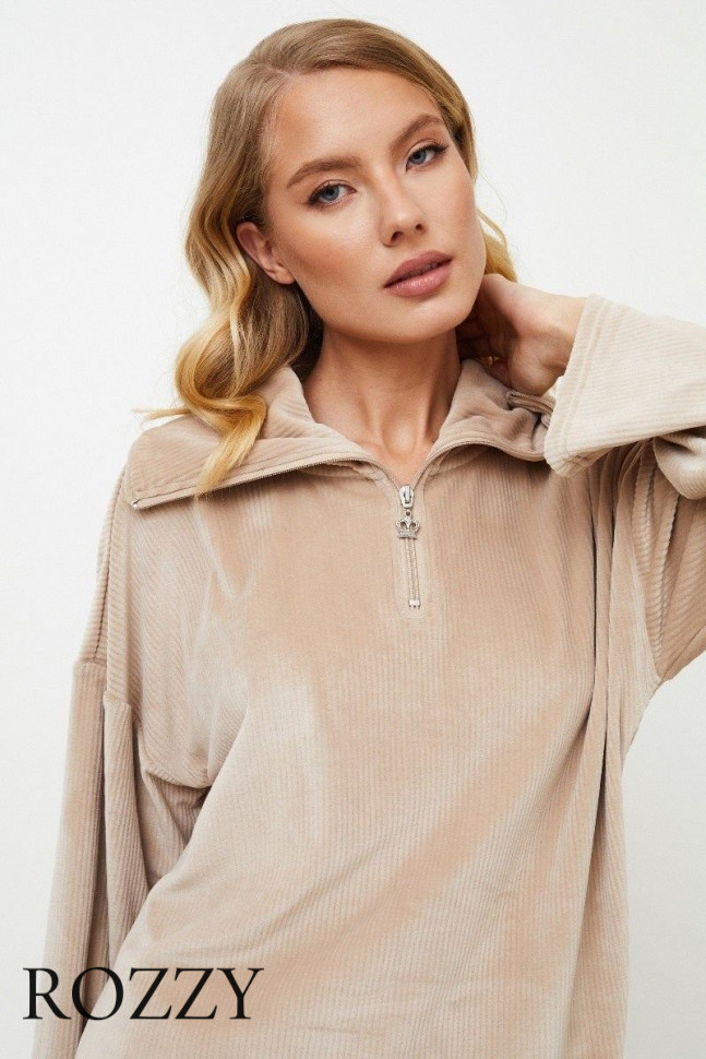 Костюм домашний велюровый Aruelle Quinn латте