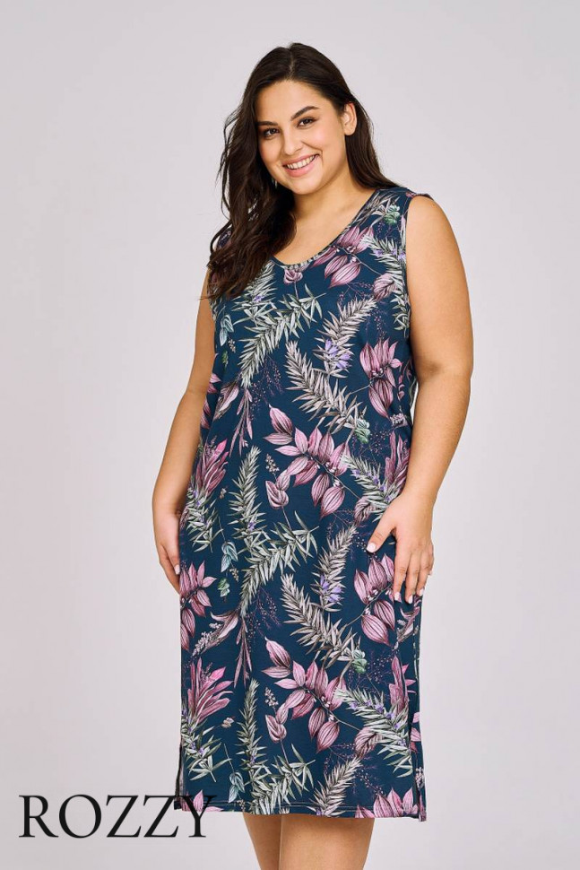 Сорочка хлопковая Taro Helen Maxi 3169 синий