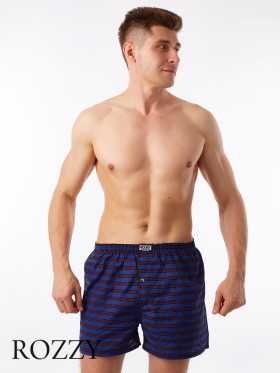 Трусы боксеры мужские Knocker TB4500 серый/синий/синий клетка (уп.3шт.)