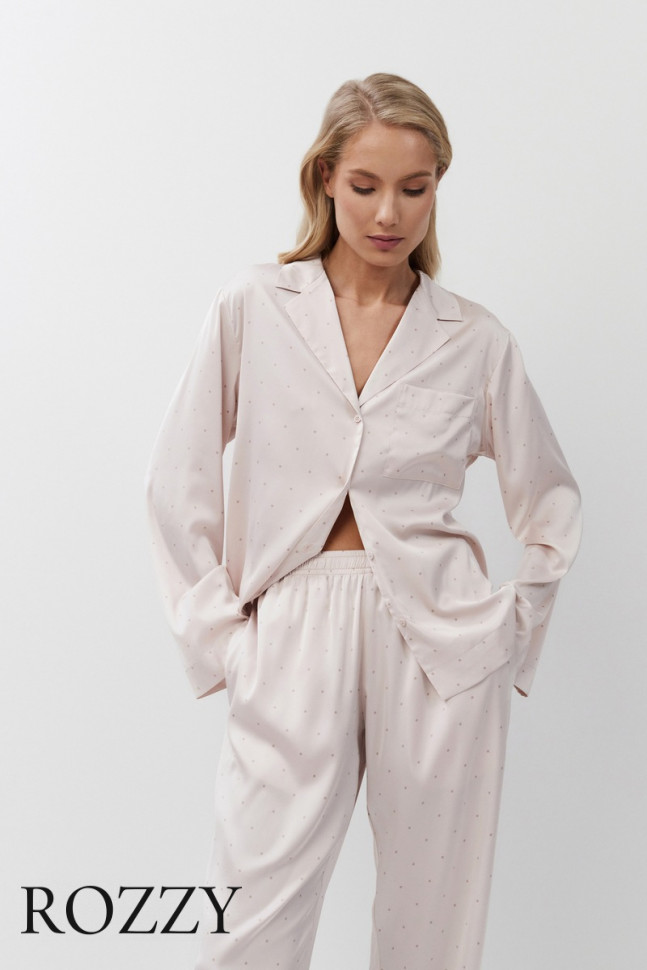 Пижама атласная Aruelle Gilian светло-розовый