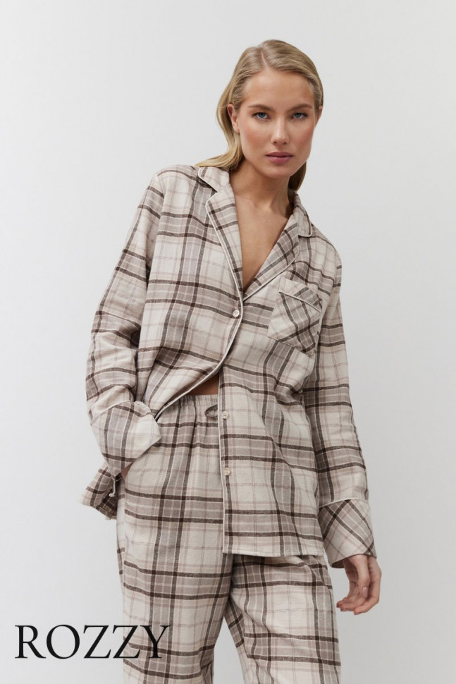 Пижама фланелевая Aruelle Maelle бежевый