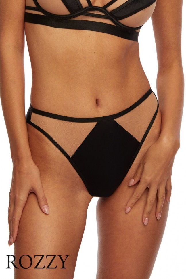 Трусы стринги Kinga Lou Black S-932/2 черно-бежевый