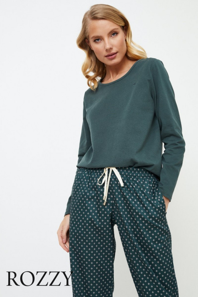 Пижама хлопковая Aruelle Griselle зеленый