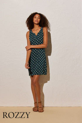 Платье пляжное вискозное Ysabel Mora 85957 темно-зеленый/белый