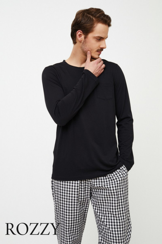 Пижама мужская Aruelle Philip черный/белый