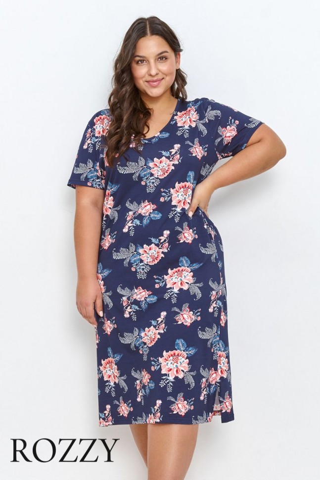 Сорочка хлопковая Taro Ellie Maxi 2879/2927 синий