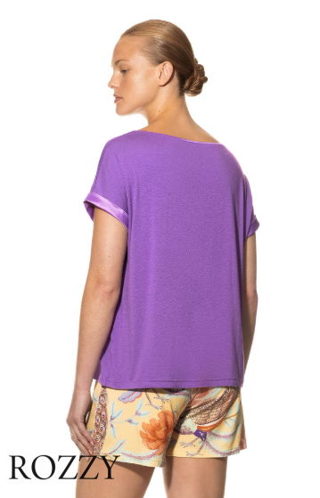 Футболка домашняя вискозная Mey Alena 16407 сиренево-фиолетовая