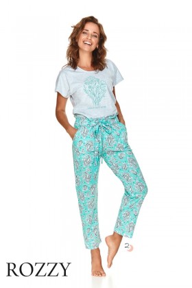 Пижама хлопковая Taro Irina 2685 бирюзовый/светло-серый