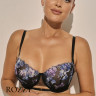Бюстгальтер балконет Kinga Flower Chick SC-1161 черный/синий