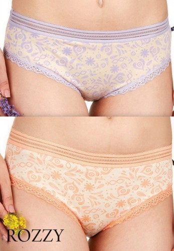 Трусы слипы хлопковые Key LPC 420 A22 оранжевый/сиреневый (уп.2шт.)