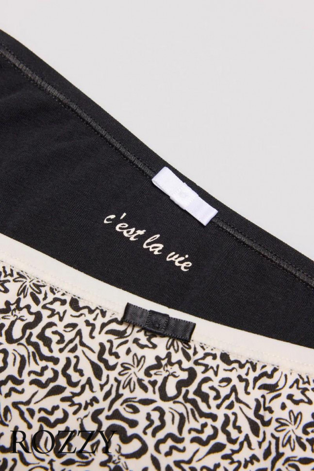 Трусы слипы хлопковые Ysabel Mora 19013 черный/белый (уп.2шт.)