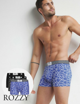 Трусы шорты мужские DIM 0C6D синий/черный/котильон (уп.3шт.) 