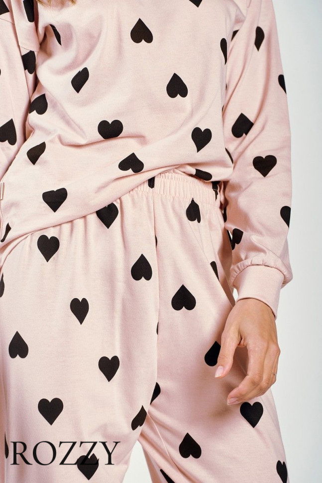 Пижама хлопковая Taro Hannah 3206 светло-розовый/черный