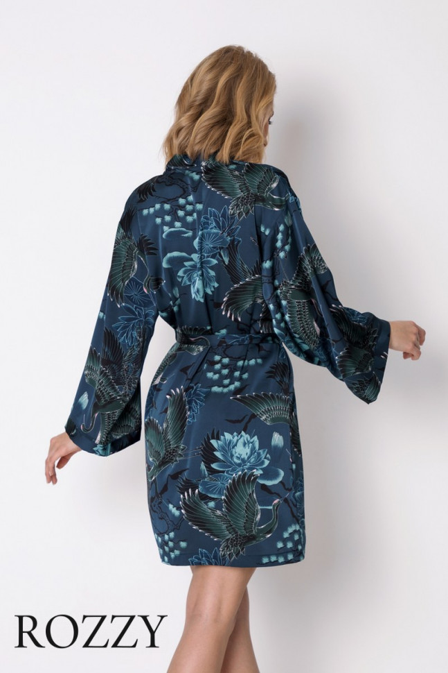 Халат атласный Aruelle Leila морская волна