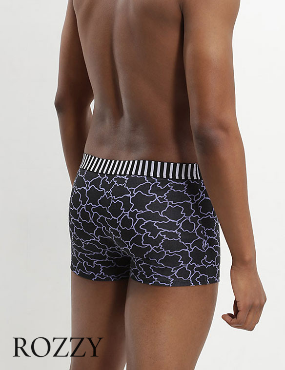 Трусы шорты мужские DIM 0C6D черный набивной/синий (уп.3шт.) 