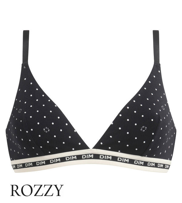 Бюстгальтер без косточек хлопковый DIM Icons Seamless 0DD7 черный набивной