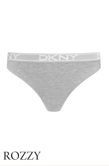 Трусы стринги хлопковые DKNY Table Tops Cotton DK8821 серый