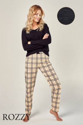 Пижама хлопковая Taro Abigail 2988 черный/бежевый