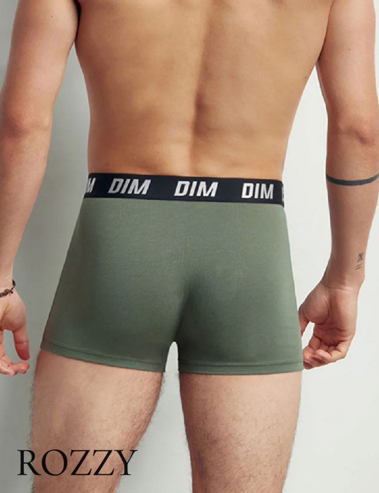 Трусы шорты мужские DIM 0DA8 оливковый/серый (уп.2шт.)