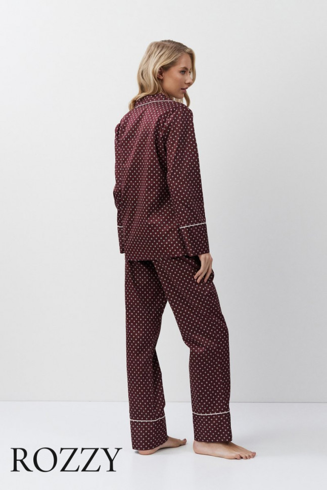 Пижама хлопковая Aruelle Georgette бордовый