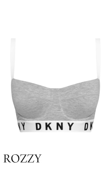 Бюстгальтер бюстье хлопковый DKNY Cozy Boyfriend DK4521 серый   