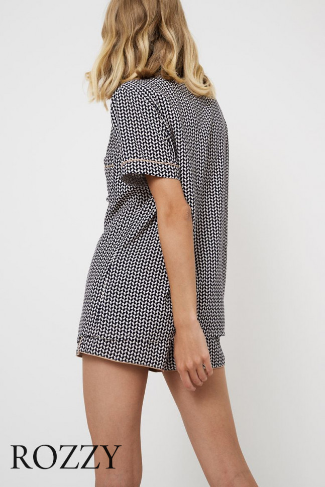 Пижама вискозная с шортами Aruelle Isolda графитовый