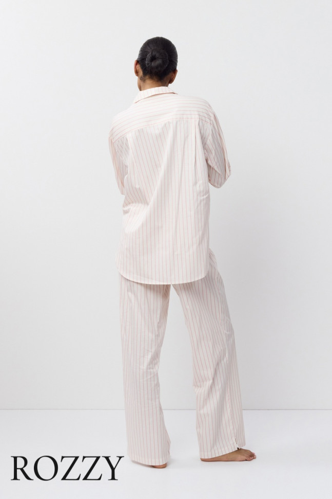 Пижама хлопковая Aruelle Zephyr кремовo-розовый