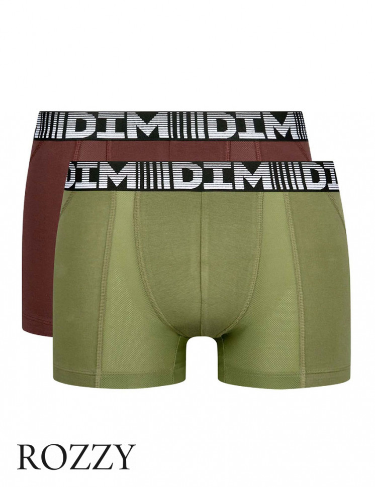 Трусы шорты мужские DIM 01N1 шоколадный/хаки (уп.2шт.)