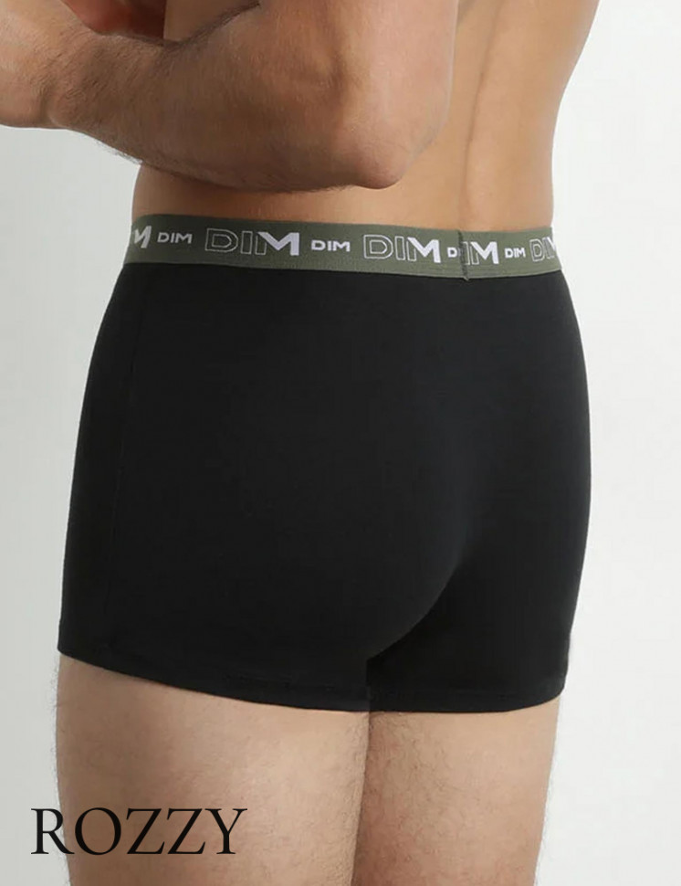 Трусы шорты мужские DIM 6596/3 черный (голубой/оранжевый/зеленый) (уп.3шт.)