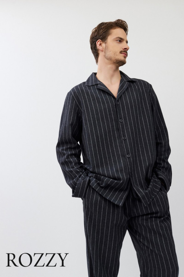 Пижама мужская фланелевая Aruelle Caleb графитовый