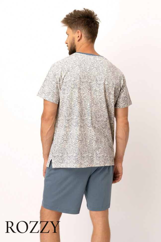 Пижама мужская Key MNS 748 светло-серый/серо-голубой