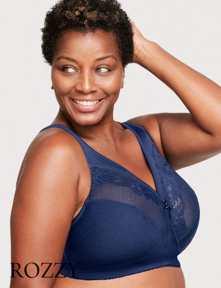 Бюстгальтер минимайзер без косточек Glamorise GI1003 темно-синий