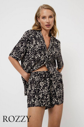 Пижама вискозная с шортами Aruelle Elaina черный