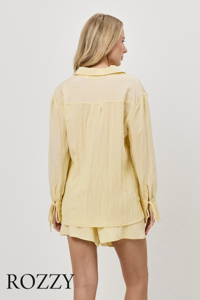 Костюм домашний вискозный с шортами Aruelle Solara Set желтый