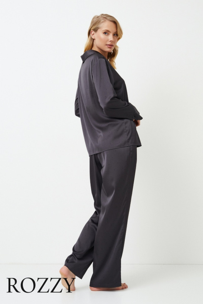 Пижама атласная Aruelle Agatha графитовый