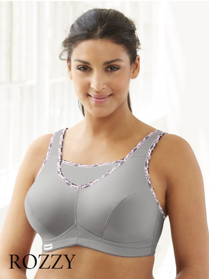 Бюстгальтер спортивный без косточек Glamorise GI1066 серый