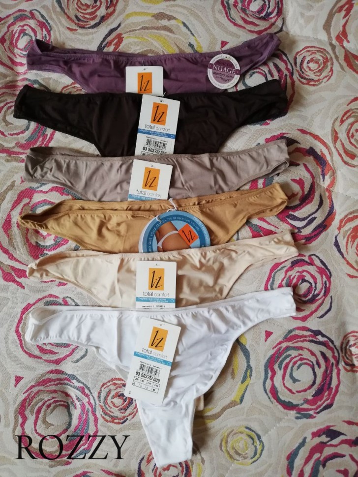 Трусы стринги LIZ 50375 белый, телесный, серый, бежевый, фиолетовый, коричневый 